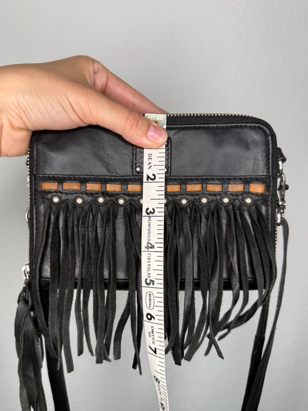 STS Ranchwear Black Fringe Crossbody Wallet Bag Stud Accents OS - Picture 10 of 12